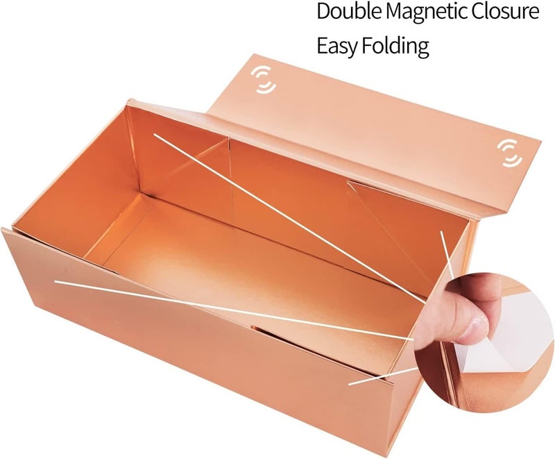ROSTELACK Gift Boxes 10"x6"x3" with Magnetic Closure Lid Gift Boxes for Presents,Bridesmaid Gifts Box,Cute Box,Luxury for Gift Packaging, Magnetic Gift Box for Wrapping Gifts (Rose Gold/5PCS) - Image 4